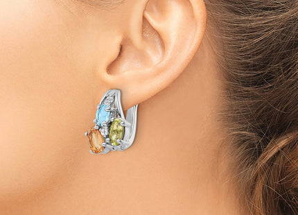 Sterling Silver Earrings Style QE16647RB - Classique Jewelry Inc.