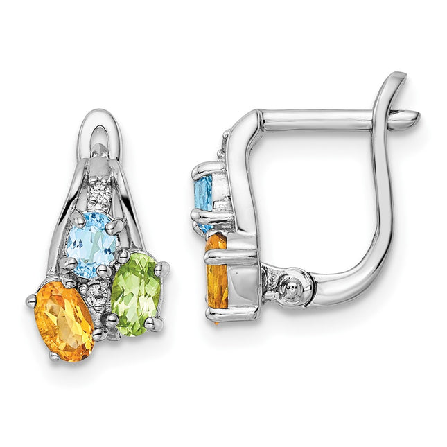 Sterling Silver Earrings Style QE16647RB - Classique Jewelry Inc.