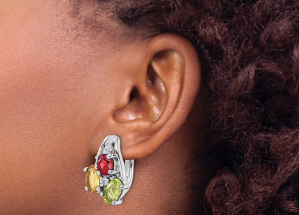 Sterling Silver Earrings Style QE16648RB - Classique Jewelry Inc.