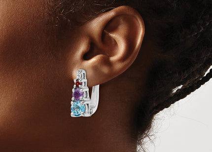 Sterling Silver Earrings Style QE16649RB - Classique Jewelry Inc.