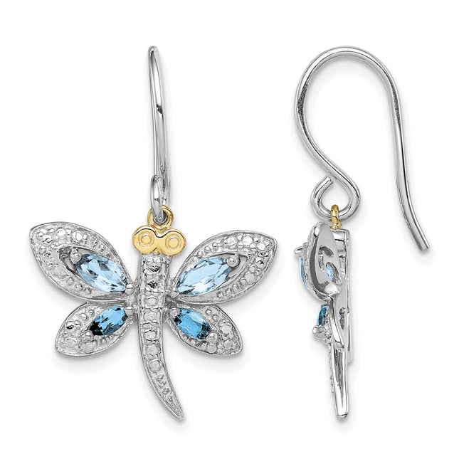 Sterling silver diamond dragonfly necklace