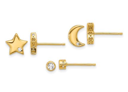 Sterling Silver Earrings Style QE16725GPSET - Classique Jewelry Inc.