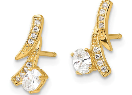SS/Gold Plated Earrings Style QE16746 - Classique Jewelry Inc.