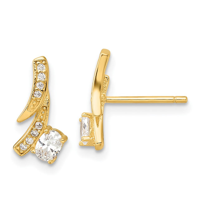 SS/Gold Plated Earrings Style QE16746 - Classique Jewelry Inc.
