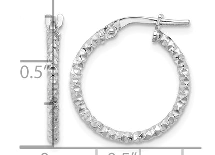 Sterling silver hoop earrings, further view
