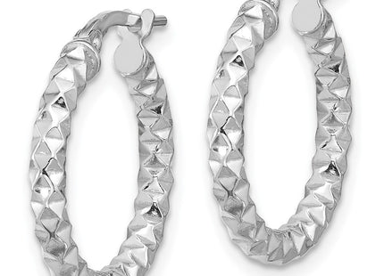 Sterling silver hoop earrings, alternate view