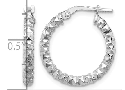 Sterling silver hoop earrings, further view