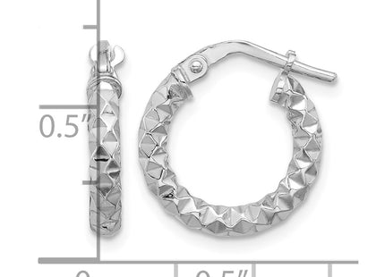 Sterling silver hoop earrings, further view