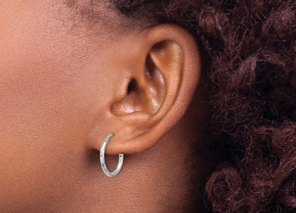 Sterling silver hoop earrings, another view