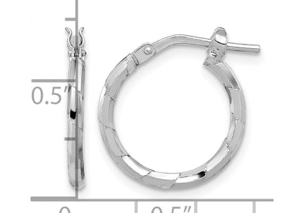 Sterling silver hoop earrings, further view