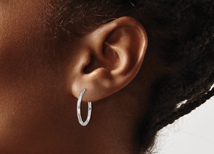 Sterling silver hoop earrings, another view