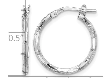 Sterling silver hoop earrings, further view