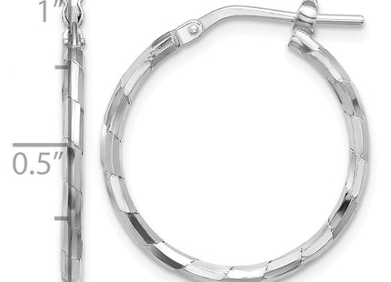 Sterling silver hoop earrings, further view