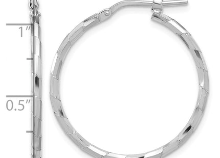 Sterling silver hoop earrings, further view