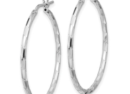 Sterling silver hoop earrings, alternate view