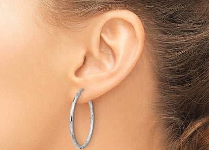 Sterling silver hoop earrings, another view