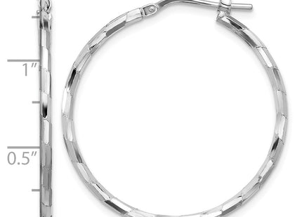 Sterling silver hoop earrings, further view