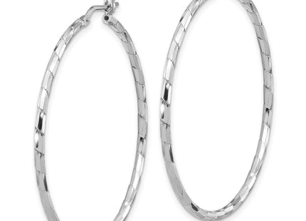 Sterling silver hoop earrings, alternate view