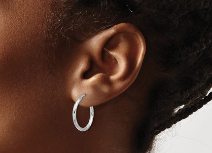 Sterling silver hoop earrings, another view