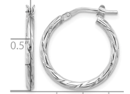 Sterling silver hoop earrings, further view