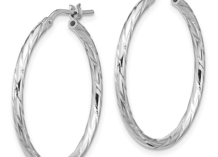 Sterling silver hoop earrings, alternate view