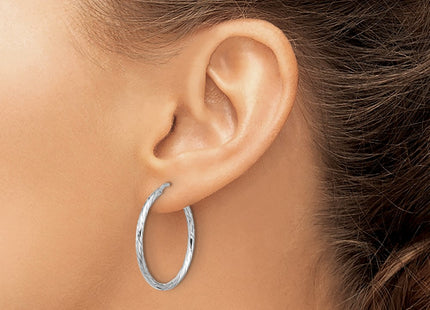 Sterling silver hoop earrings, another view