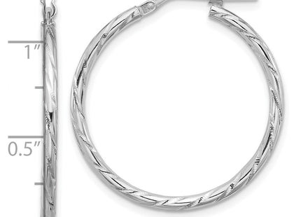 Sterling silver hoop earrings, further view