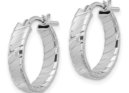 Sterling silver hoop earrings, alternate view