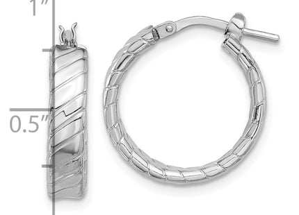 Sterling silver hoop earrings, further view