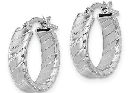 Sterling silver hoop earrings, alternate view