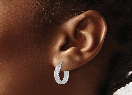 Sterling silver hoop earrings, another view