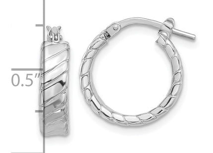Sterling silver hoop earrings, further view