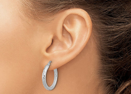 Sterling silver hoop earrings, another view