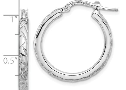 Sterling silver hoop earrings, further view