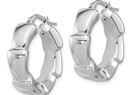 Sterling silver hoop earrings, alternate view