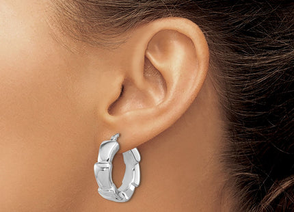 Sterling silver hoop earrings, another view