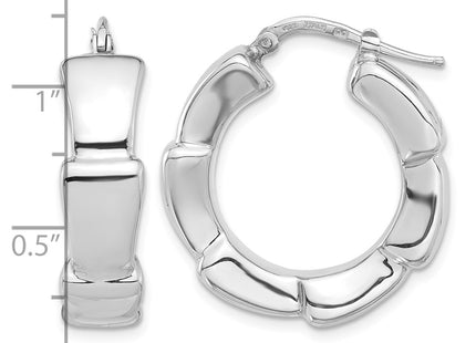 Sterling silver hoop earrings, further view