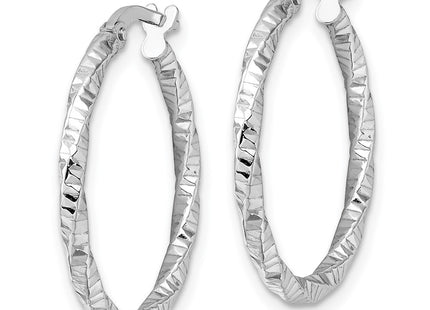 Sterling silver hoop earrings, alternate view