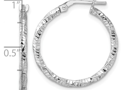 Sterling silver hoop earrings, further view