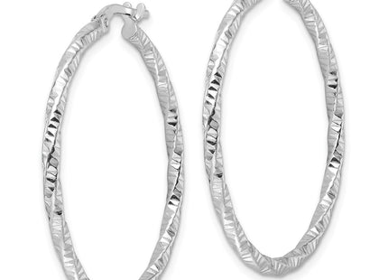 Sterling silver hoop earrings, alternate view