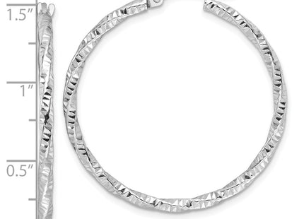 Sterling silver hoop earrings, further view