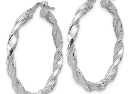 Sterling silver hoop earrings, alternate view