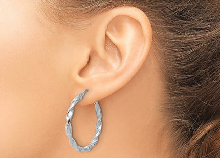 Sterling silver hoop earrings, another view