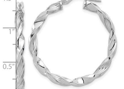 Sterling silver hoop earrings, further view