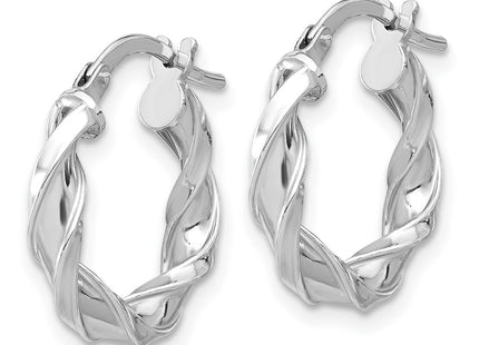 Sterling silver hoop earrings, alternate view