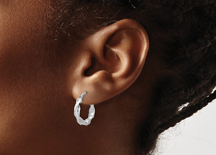 Sterling silver hoop earrings, another view
