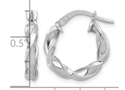 Sterling silver hoop earrings, further view