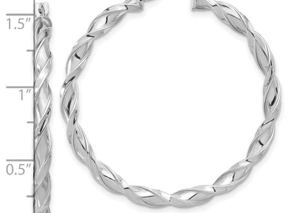 Sterling silver hoop earrings, further view