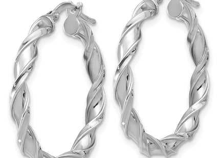 Sterling silver hoop earrings, alternate view