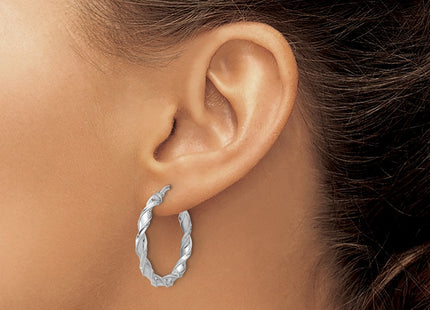 Sterling silver hoop earrings, another view
